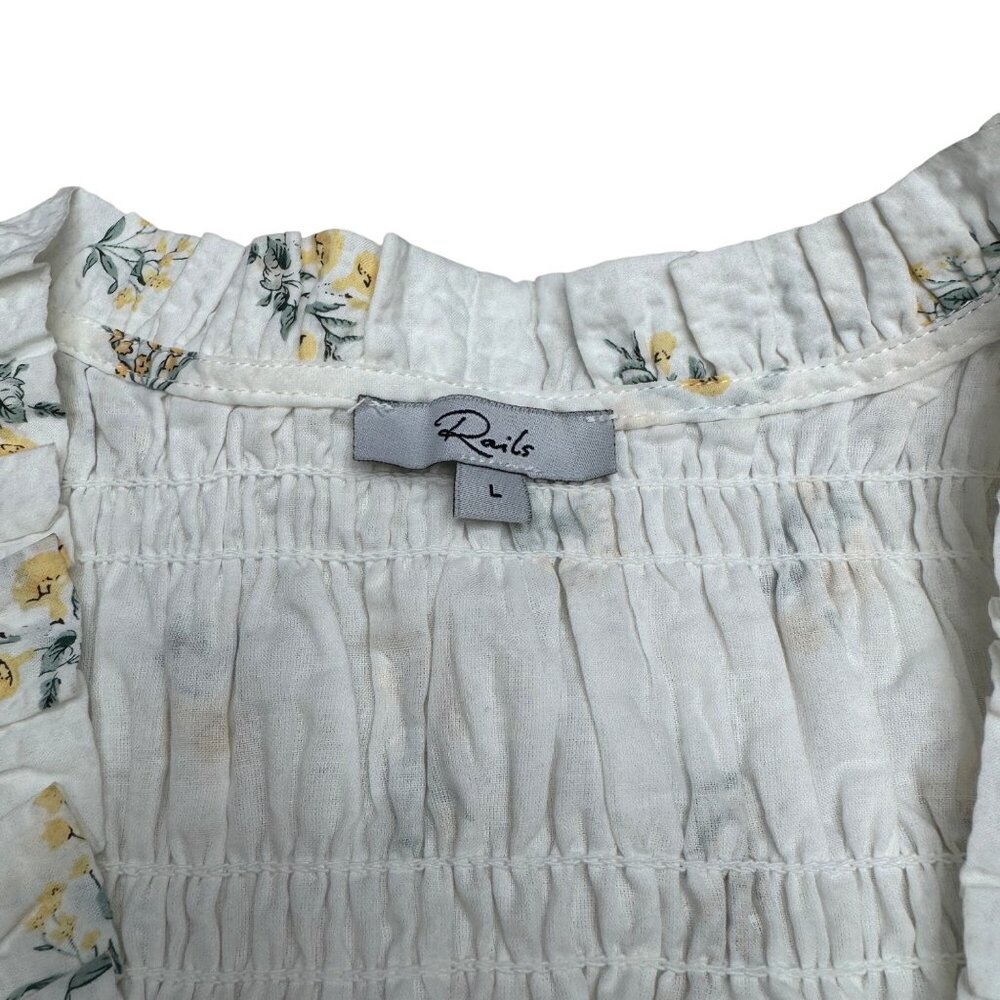Rails Dion Mid Dress White Yellow Amaryllis Sleeveless Women's, Size L NWOT - Picture 5 of 9